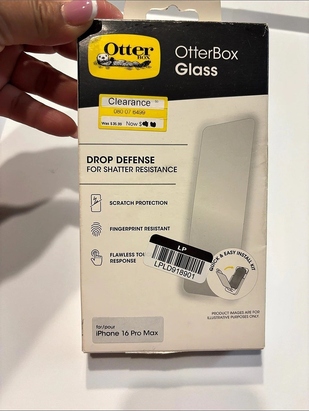 OtterBox Glass Screen Protector for iPhone 16 Pro Max iPhone 16 Pro Max Screen
